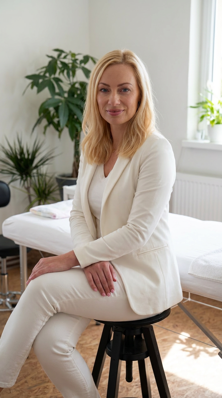 Anita Avdicova v kosmetickém salonu