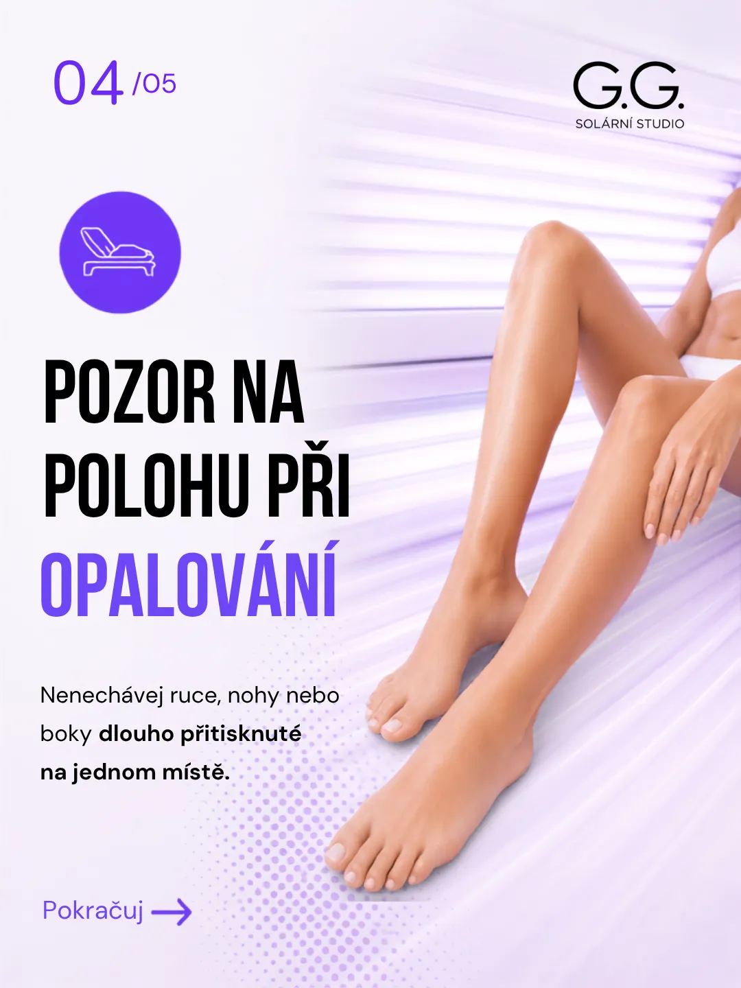 G.G. Solární studio – Pozor na polohu při opalování
