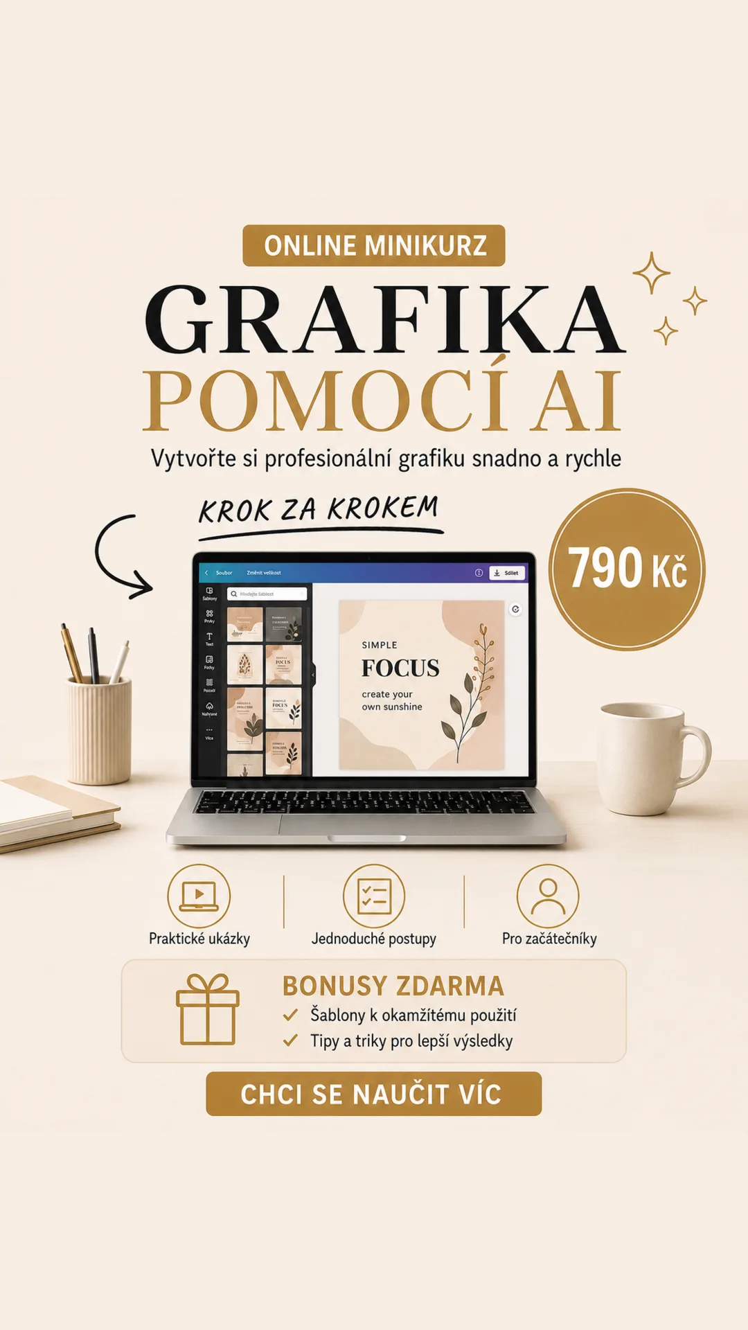 Generický leták vytvořený jako první návrh z ChatGPT